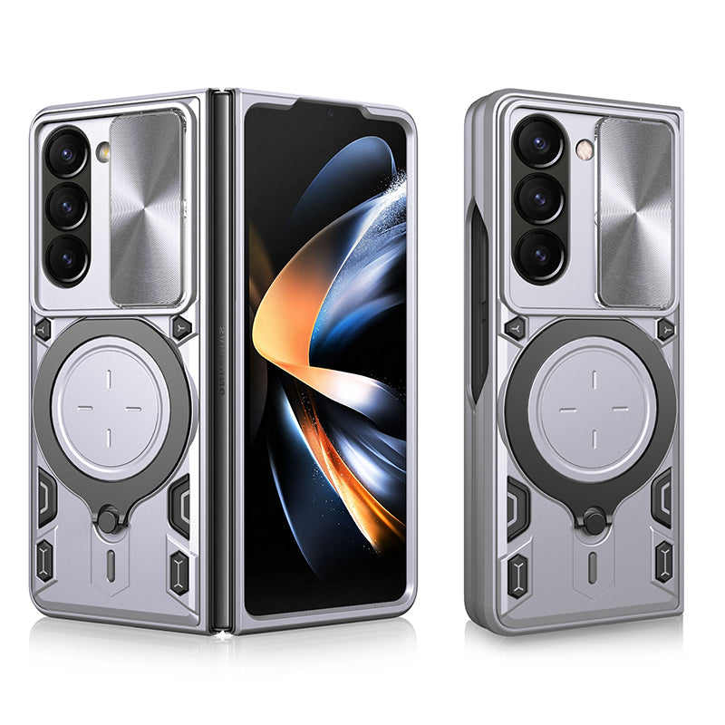 For Samsung Galaxy Z Fold5 5G Rotary Kickstand Phone Cover PC TPU Case with Slide Lens Protection For Samsung Galaxy Z Fold5 5G Rotary Kickstand Phone Cover PC TPU Case with Slide Lens Protection